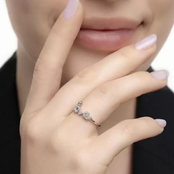 Leaf Jewelry Ring Love 18K Weissgold mit Diamanten Versandkostenfrei