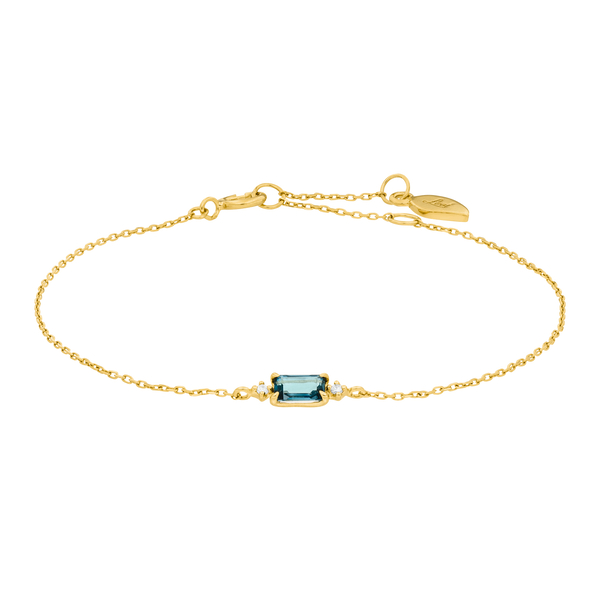 Leaf Jewelry Armkette London Blue Topas, 14K Gelbgold Begrenztes Angebot