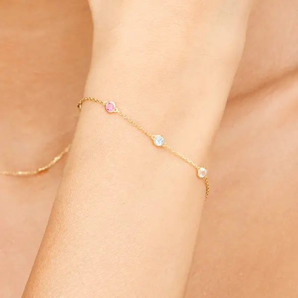 Leaf Jewelry Armkette Fine Gems, 14K Gelbgold Exklusivangebot