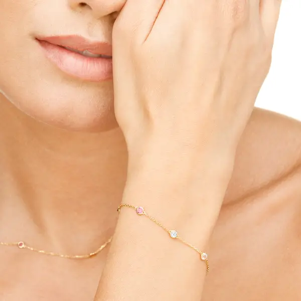 Leaf Jewelry Armkette Fine Gems, 14K Gelbgold Exklusivangebot