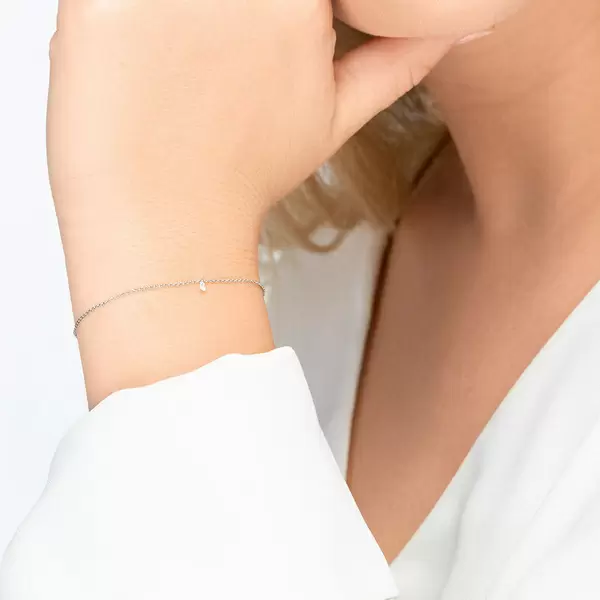 Leaf Jewelry Armkette Pure Diamanten, 18 K Weißgold Saisonschlussverkauf