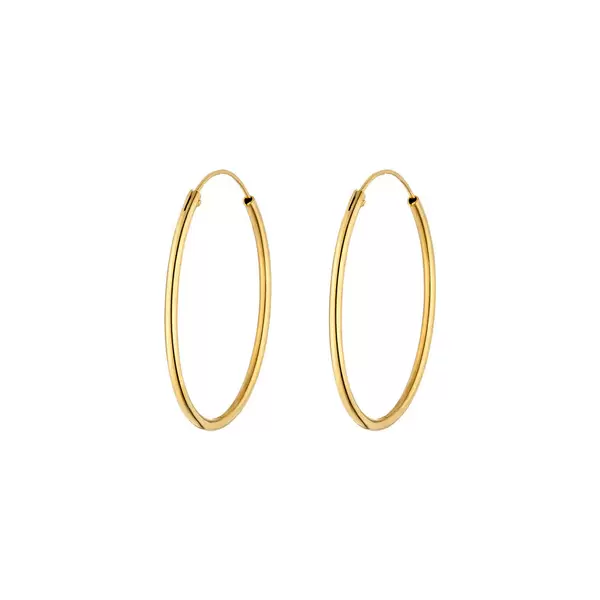 Leaf Jewelry Creole Rund L, 40mm, 14 K Gelbgold Black Friday