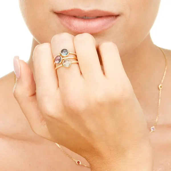 Leaf Jewelry Ring Amethyst mit Diamanten, 14K Gelbgold Heißer Verkauf