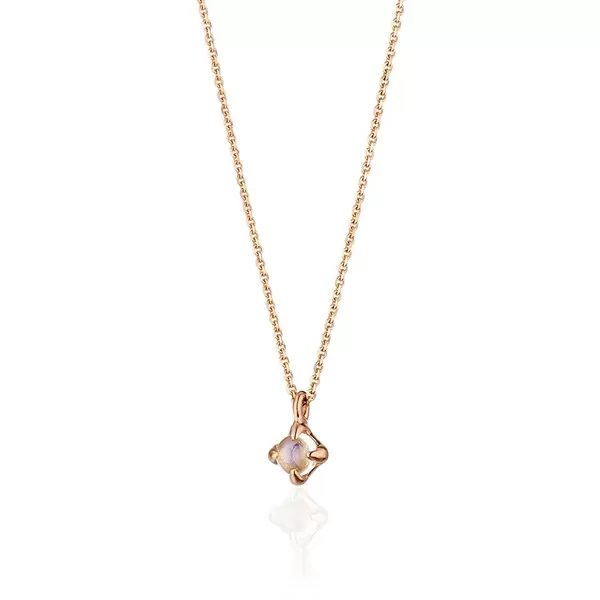 Leaf Jewelry Halskette Cabochon, Mondstein, 14 K Roségold Neuheiten