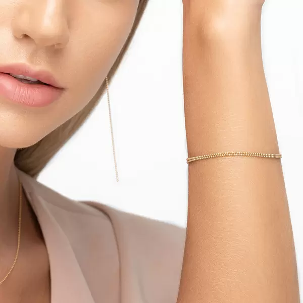 Leaf Jewelry Armkette Ball Chain Double, 14 K Gelbgold Bestseller