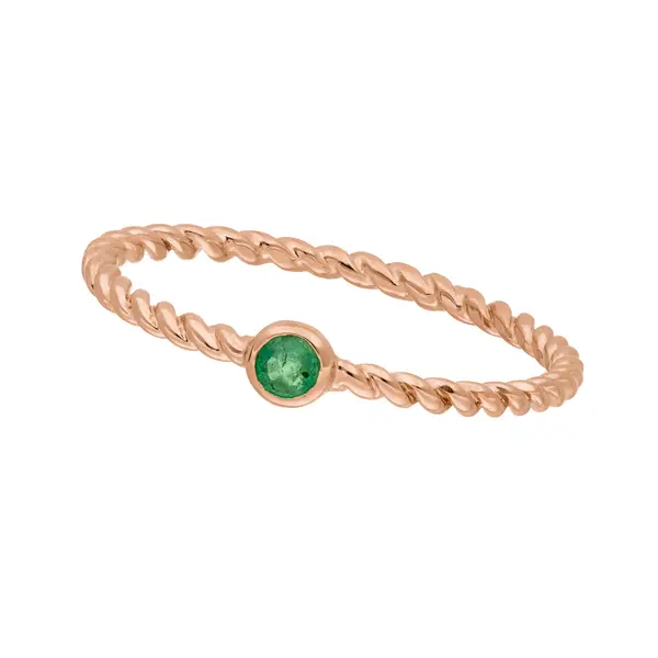 Leaf Jewelry Ring Twist Smaragd, 14K Rosegold Saisonale Angebote