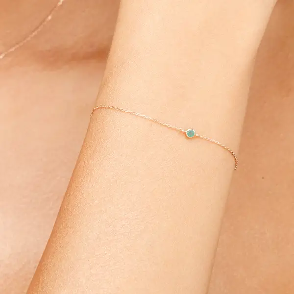Leaf Jewelry Armkette Smaragd, 14K Weißgold Räumungsverkauf