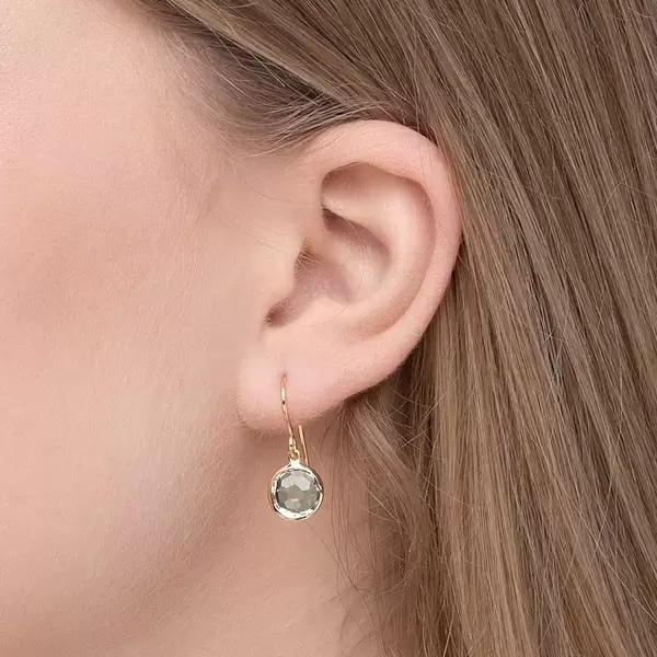 Leaf Jewelry Ohrringe Grüner Amethyst, 14 K Gelbgold Kauf eins, bekomm eins gratis
