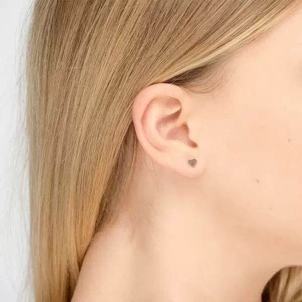 Leaf Jewelry Ohrstecker Herz, 14 K Rosegold Super Sparpreis