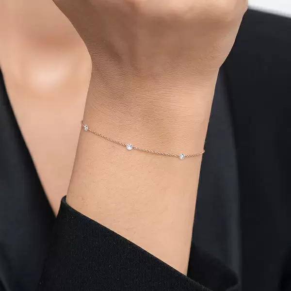 Leaf Jewelry Armkette Pure Triple Diamant, 18 K Rosegold Begrenzte Freigabe