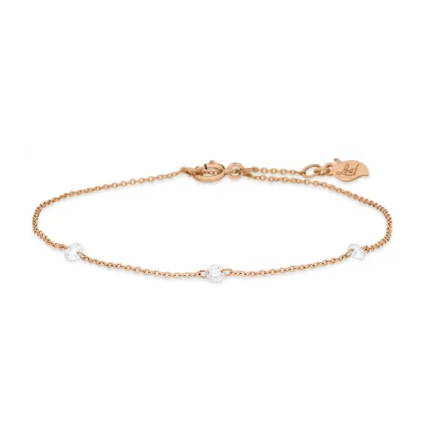 Leaf Jewelry Armkette Pure Triple Diamant, 18 K Rosegold Begrenzte Freigabe