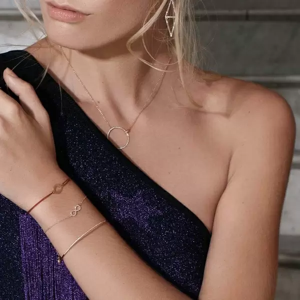 Leaf Jewelry Armkette Infinity mit Diamanten, 18 K Gelbgold Letzte 3 Tage