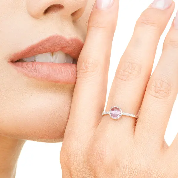 Leaf Jewelry Ring Amethyst mit Diamanten, 14K Weißgold JETZT KAUFEN
