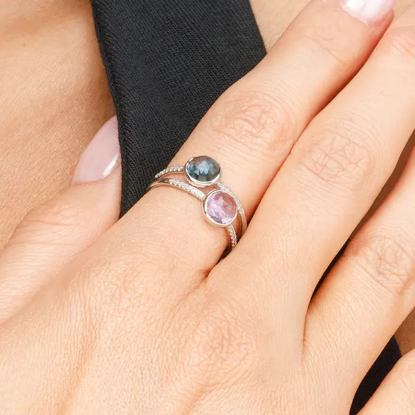 Leaf Jewelry Ring Amethyst mit Diamanten, 14K Weißgold JETZT KAUFEN