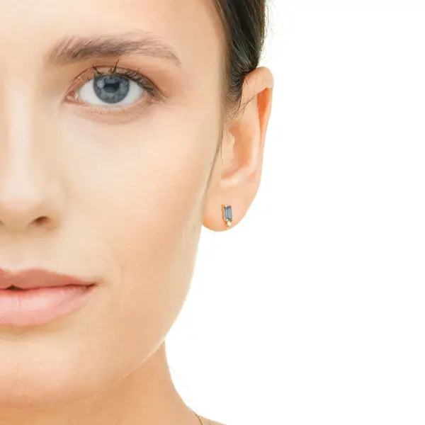 Leaf Jewelry Ohrstecker London Blue Topas, 14K Gelbgold Bis zu 60% Rabatt