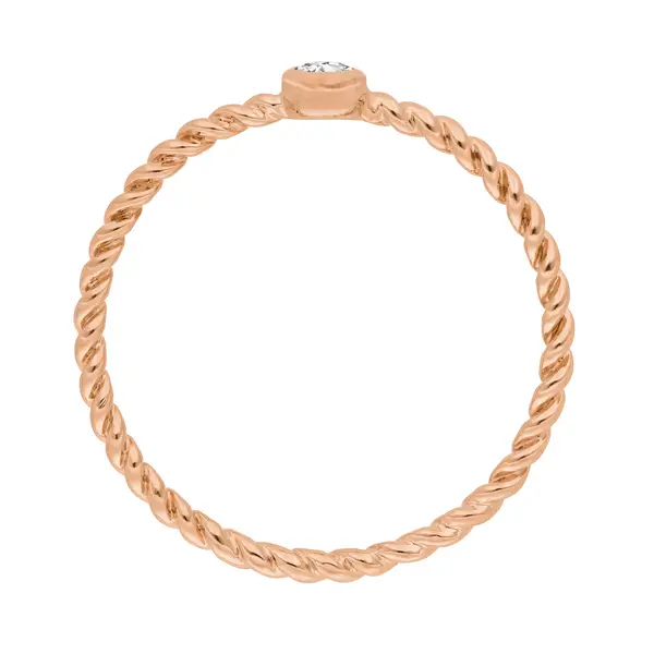 Leaf Jewelry Ring Solitaire, 18 K Rosegold Sonderangebot der Fabrik