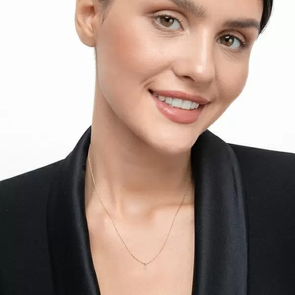 Leaf Jewelry Halskette Pure Diamant, 18 K Rosegold Bis zu 55% Rabatt