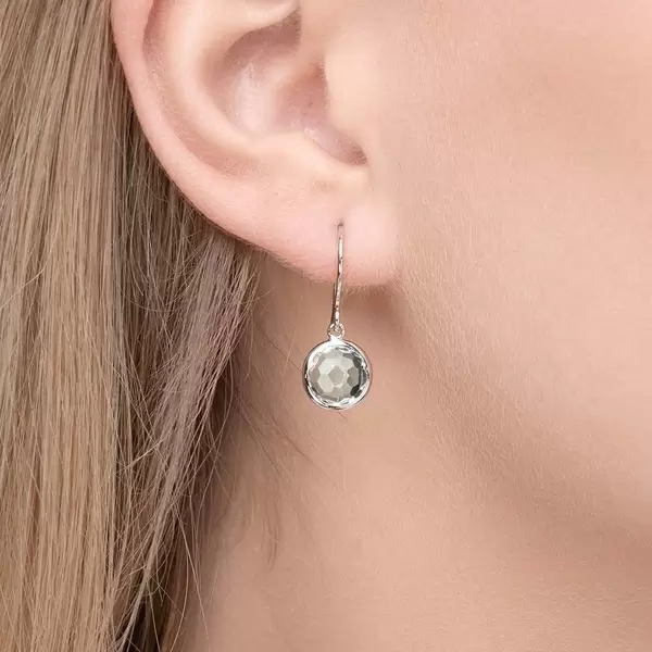 Leaf Jewelry Ohrringe Grüner Amethyst, 14 K Weißgold Discount Store für neue Produkte