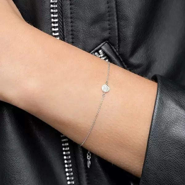 Leaf Jewelry Armkette Pavé mit Diamanten, 18 K Weißgold Nur noch ein Tag übrig
