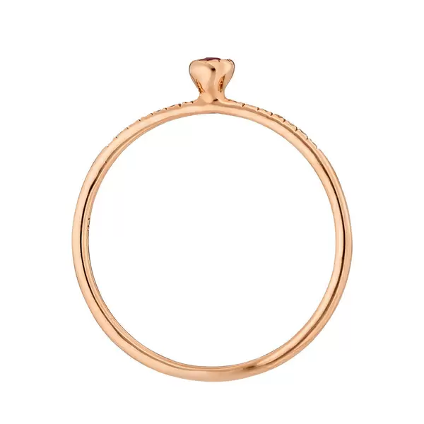 Leaf Jewelry Verlobungsring Petite, Ruby, 14 K Rosegold Riesige Rabatte