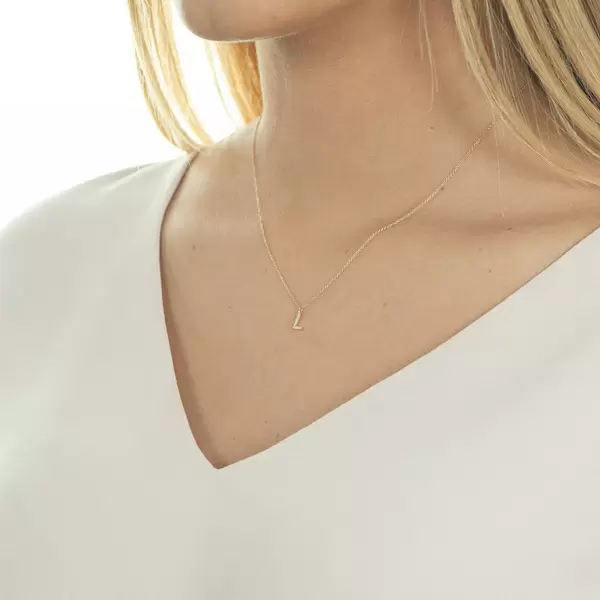 Leaf Jewelry Halskette Letter "L", 14 K Rosegold mit Diamanten 50% Rabatt mit kostenlosem Versand