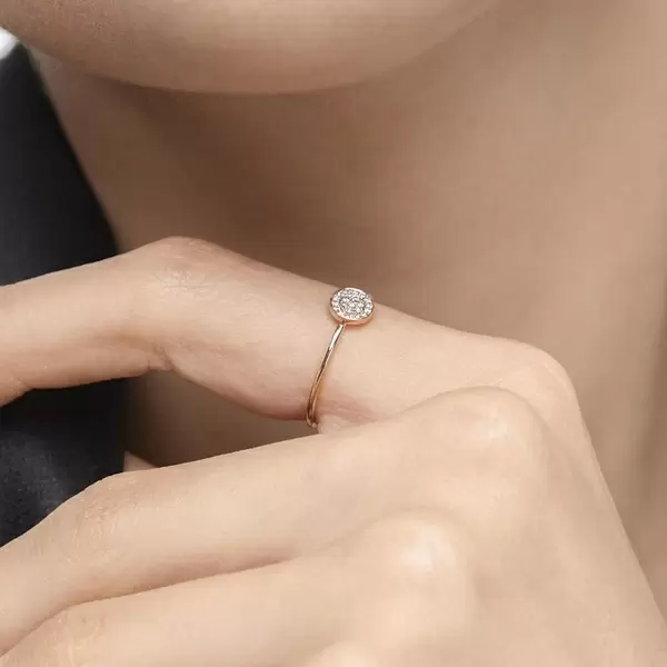 Leaf Jewelry Ring Pave mit Diamanten, 18 K Gelbgold Black Friday Preise