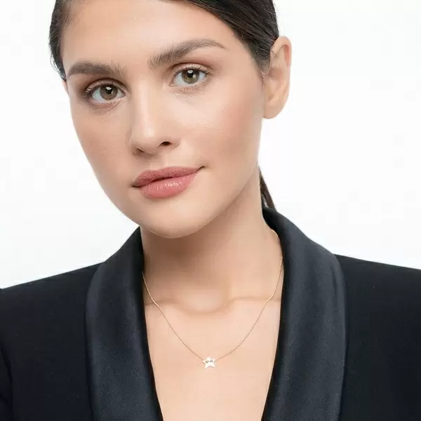 Leaf Jewelry Halskette Star, 14 K Gelbgold Im Verkauf