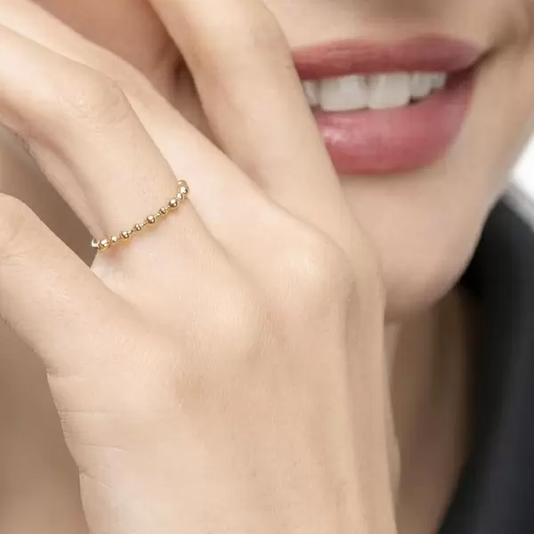 Leaf Jewelry Ring Kugel, 18 K Gelbgold zollfrei