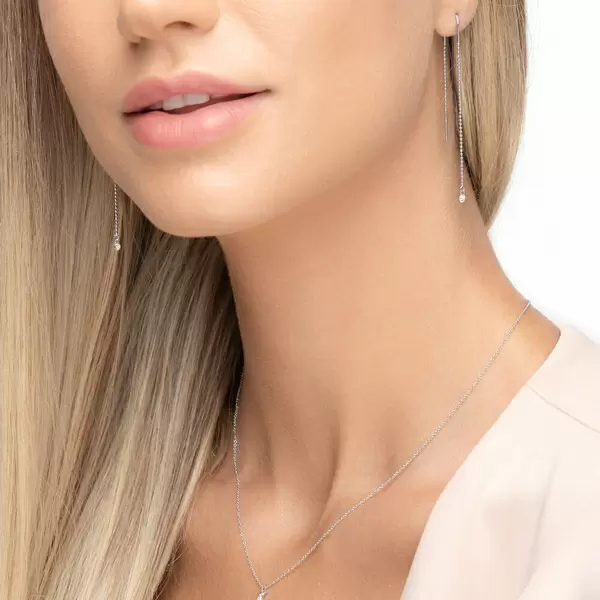 Leaf Jewelry Ohrringe Pure Ball Chain, 14 K Weißgold 50% Rabatt für begrenzte Zeit