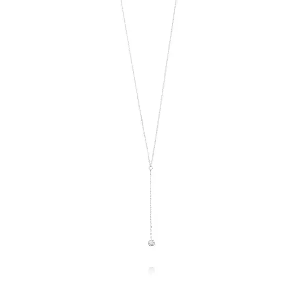 Leaf Jewelry Halskette Y-Pure Diamant, 18 K Weißgold Outlet