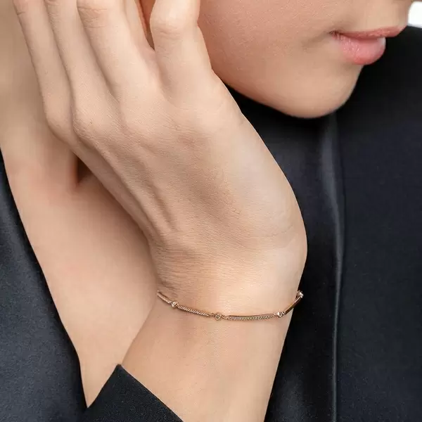 Leaf Jewelry Armband Bar, 18K Rosegold, Diamanten Hotsell