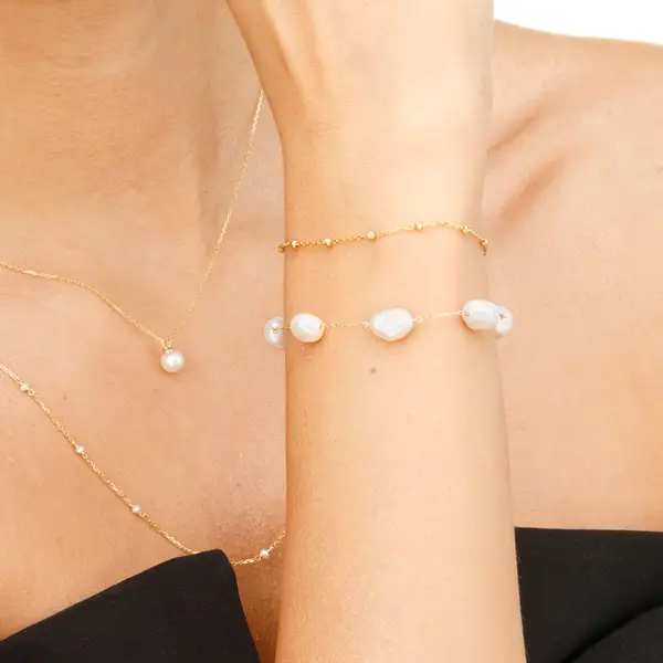 Leaf Jewelry Armkette Beads, 14K Rosegold im Angebot