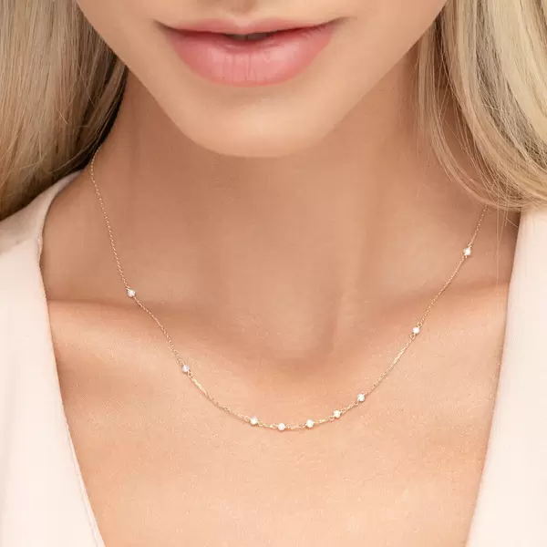 Leaf Jewelry Halskette White Pearls, 14 K Gelbgold Günstiger Verkauf