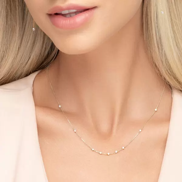Leaf Jewelry Halskette White Pearls, 14 K Gelbgold Günstiger Verkauf