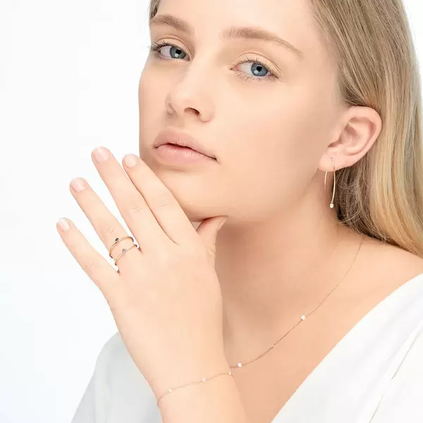 Leaf Jewelry Creole Pure M Diamant 18 K Roségold Meist gekauft
