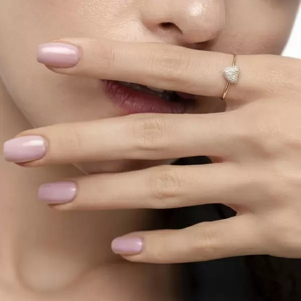 Leaf Jewelry Ring Herz Full mit Diamanten, 18 K Gelbgold Rabatt