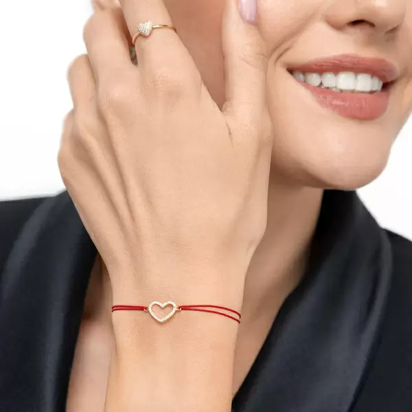 Leaf Jewelry Ring Herz Full mit Diamanten, 18 K Gelbgold Rabatt