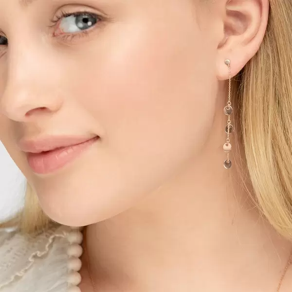Leaf Jewelry Ohrringe Platelet Kette, 14 K Rosegold Großer Ausverkauf