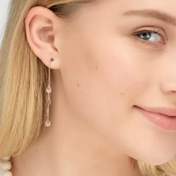 Leaf Jewelry Ohrringe Platelet Kette, 14 K Rosegold Großer Ausverkauf