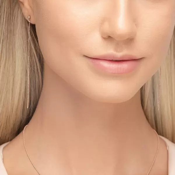 Leaf Jewelry Ohrringe Ball Chain, 14 K Rosegold Begrenztes Angebot