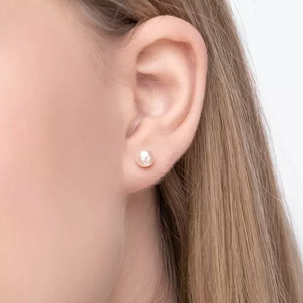 Leaf Jewelry Ohrstecker Perle, 6mm, 14 K Rosegold Online Shopping