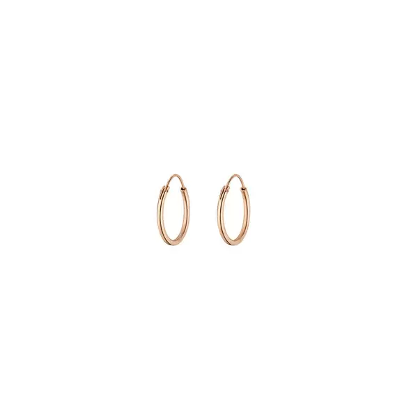 Leaf Jewelry Creole Rund S, 15mm, 14 K Rosegold Saisonschlussverkauf