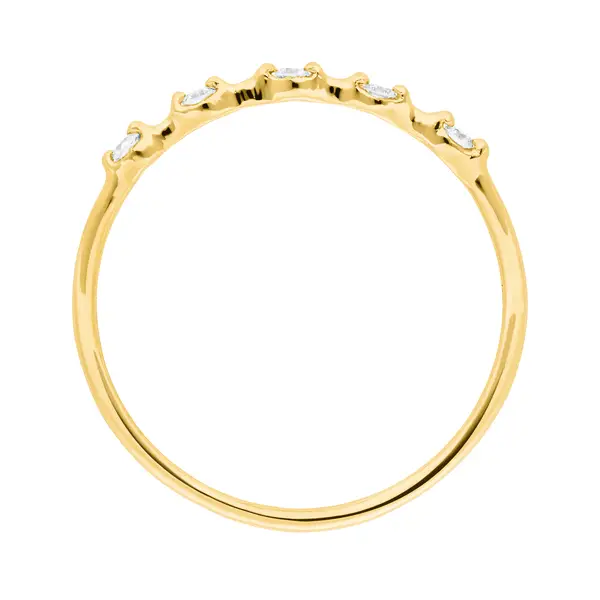 Leaf Jewelry Ring mit 5 Diamanten, 14K Gelbgold Top Angebot