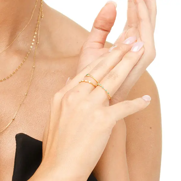 Leaf Jewelry Ring mit 5 Diamanten, 14K Gelbgold Top Angebot