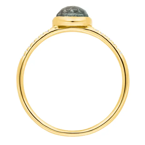 Leaf Jewelry Ring Labradorit mit Diamanten, 14K Gelbgold Exklusive Angebote