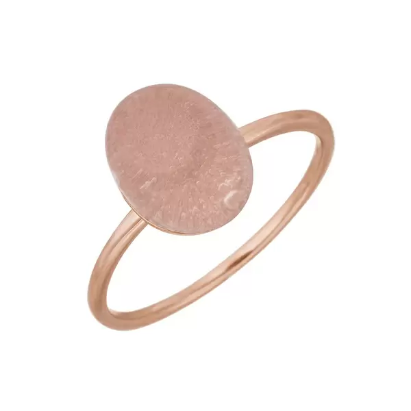 Leaf Jewelry Ring Cabochon II, 14 K Rosegold, Rosenquarz Blitzangebot