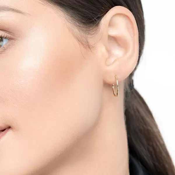 Leaf Jewelry Creole Rund S, 15mm, 14 K Gelbgold Neuheiten
