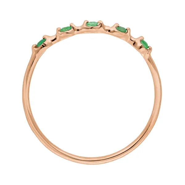 Leaf Jewelry Ring mit 5 Smaragden, 14K Rosegold Super Sparpreis