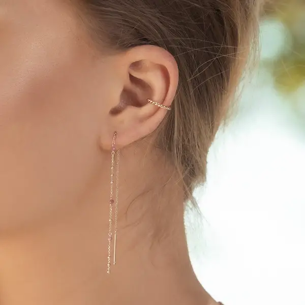 Leaf Jewelry Ohrhänger Flying Gems, Grüner Achat, 18 K Rosegold vergoldet Kostenlose Rückgabe