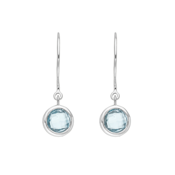 Leaf Jewelry Ohrhänger Solitär, Blauer Topaz, 925 Sterlingsilber Neueste Stile
